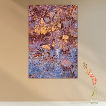 Textures de rouille rouge bleu sur un vieux bateau