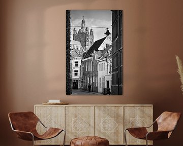 The Waterstraat in Den Bosch in black and white