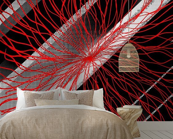 Voorbeeld van het werk in een kamer