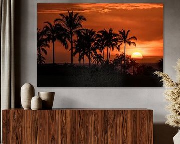 Een ongelooflijke zonsondergang in Hawaii van Jim De Sitter