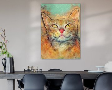 Cat animal watercolor art #cat #kitten by JBJart Justyna Jaszke