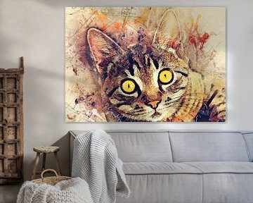 Katze Tier Aquarell Kunst #Katze #Kätzchen von JBJart Justyna Jaszke