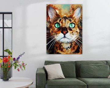 Katze Tier Aquarell Kunst #Katze #Kätzchen von JBJart Justyna Jaszke