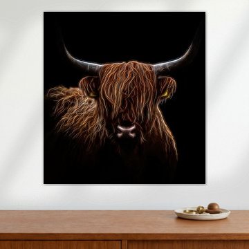 Schottischer Highlander abstrakt