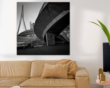 Voetgangerstrap naar de Erasmusbrug - Rotterdam van Stedelijke landschappen - Rick Van der Poorten Fotografie