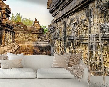 Reliëfs op Rondgang Borobudur