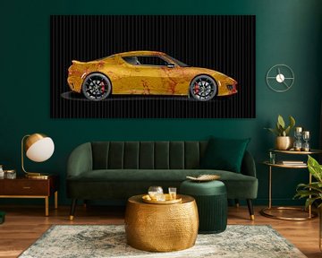 Lotus Evora 400 Art Car in rood en bruin van aRi F. Huber