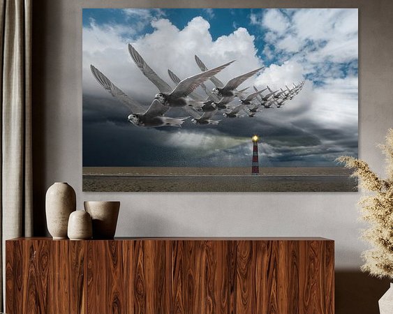 Voorbeeld van het werk in een kamer