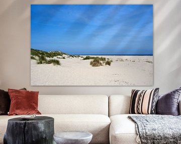 Beach with dune grass at the sea on Baltrum by Anja B. Schäfer