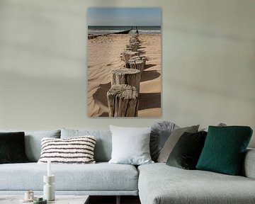 Beach bollards in Zeeland by Alfred Meester