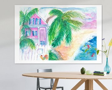 Key West Conch House en strand met Cock van Markus Bleichner