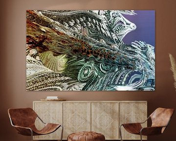 Abstracte filigraan Mandelbulb fractals van Frank Heinz