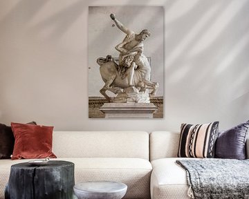 Standbeeld van Hercules die de centaur dood, in centrum van Florence, Italie