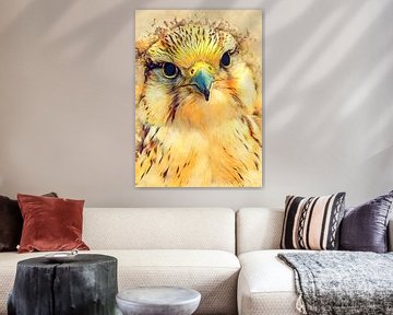 Aquarelle d'oiseau faucon #falcon sur JBJart Justyna Jaszke