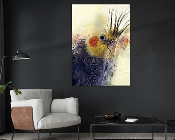 Budgie vogel aquarel kunst #budgie van JBJart Justyna Jaszke