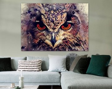 Uil vogel aquarel kunst #owl van JBJart Justyna Jaszke