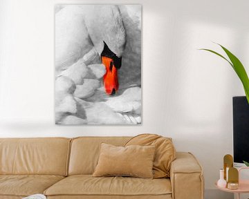 Zwaan vogel aquarel kunst #swan van JBJart Justyna Jaszke