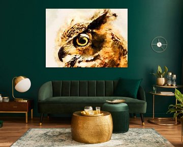 Hibou oiseau aquarelle art #owl sur JBJart Justyna Jaszke