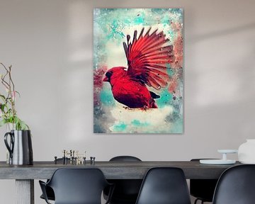 aquarelle de l'oiseau cardinal #cardinal sur JBJart Justyna Jaszke