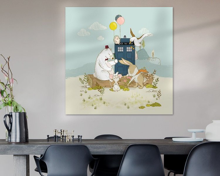 Voorbeeld van het werk in een kamer