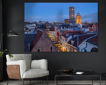 Paysage urbain d'Utrecht avec Buurkerk et la tour Dom sur Russcher Tekst & Beeld