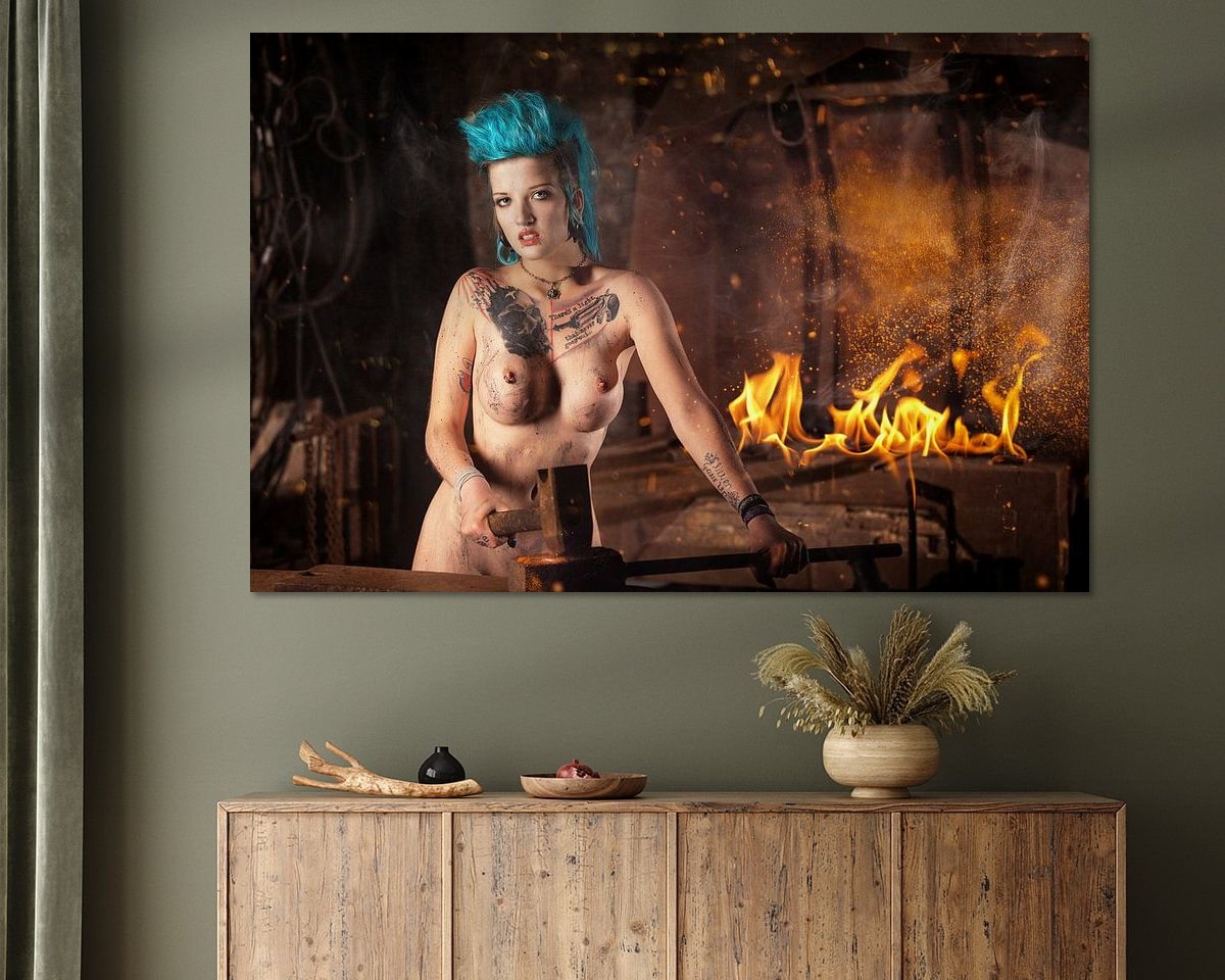 Voorbeeld van het werk in een kamer