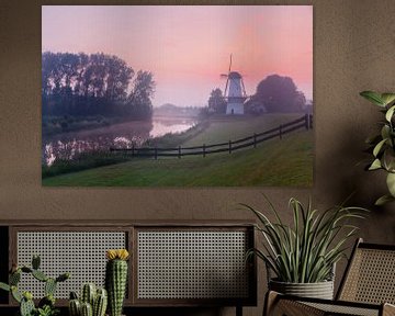 Molen de Vlinder op een kleurrijke ochtend van Monique van Genderen (in2pictures.nl fotografie)