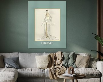 Elegance | Historische mode Art Deco Prent | Historische fashion Advertentie van NOONY