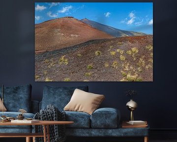 Zicht op de vulkaan Etna in de zomer op Sicilië, Italië