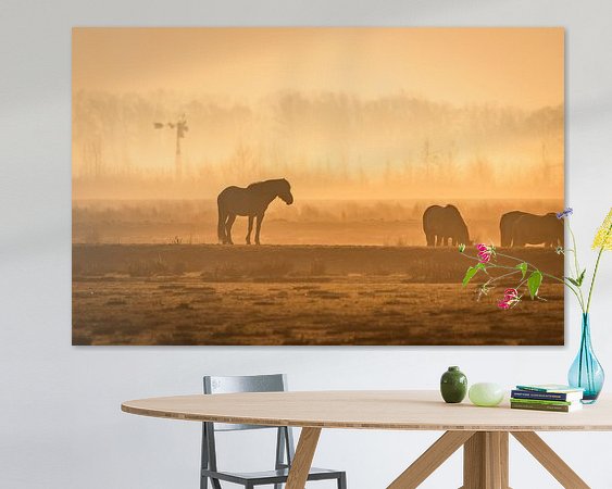 Voorbeeld van het werk in een kamer