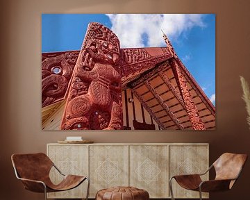 Maori huis in Rotorua, Nieuw Zeeland van Christian Müringer