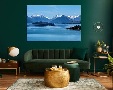 Het Wakatipumeer met de Zuidelijke Alpen, Nieuw-Zeeland van Christian Müringer