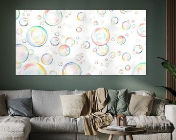 Zwevende zeepbellen in potlood en pastel van Sorcia Gelauff-Madge