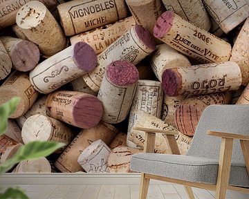 collection of wine bottle corks by Klaartje Majoor