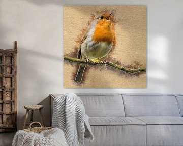 Ieder vogeltje zingt zoals het gebekt is (kunst) van Art by Jeronimo