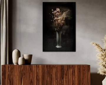 Dried flowers in vase | fine art still life color photography | print wall art by Nicole Colijn