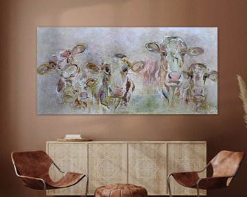 Koeien tafereel van Kunstenares Mir Mirthe Kolkman van der Klip