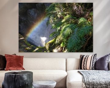 Waterfall at the Milford Road, New Zealand by Christian Müringer