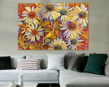 Fleurs blanches abstraites