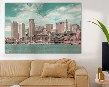 BOSTON Skyline North End & Financial District | style vintage urbain sur Melanie Viola