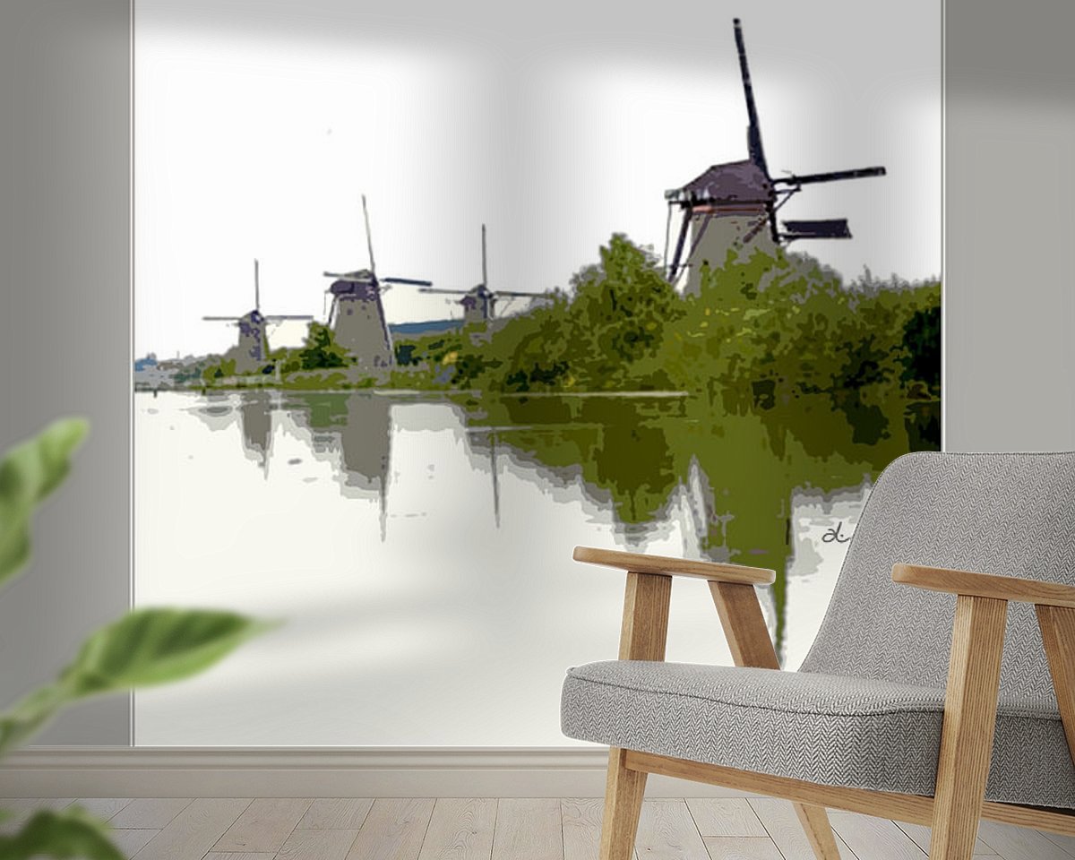 Voorbeeld van het werk in een kamer