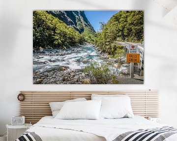 Falls Creek op de Milford Road, Nieuw Zeeland van Christian Müringer