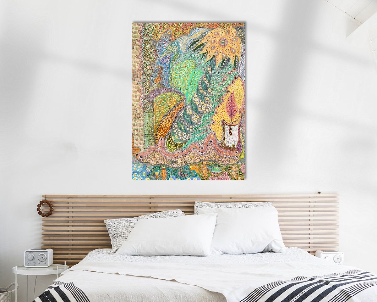 Voorbeeld van het werk in een kamer