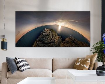Sferisch panorama van een vuurtoren in Mallorca van Jonas Weinitschke