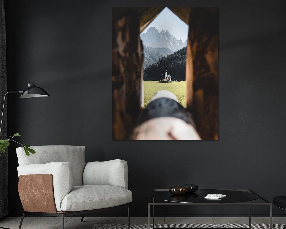 Voorbeeld van het werk in een kamer