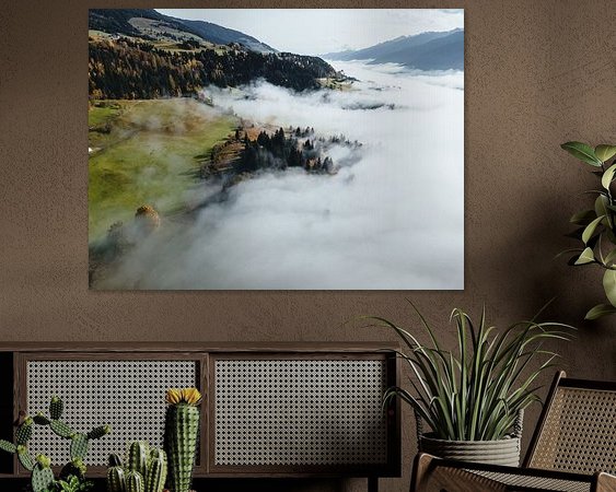 Voorbeeld van het werk in een kamer