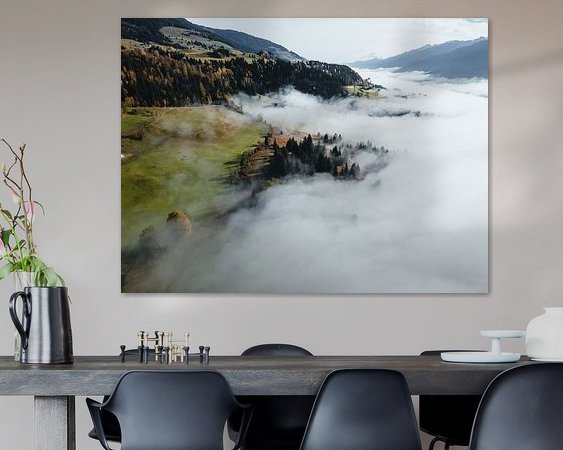 Voorbeeld van het werk in een kamer