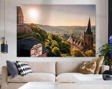 Ausblick über Marburg, dem Schlossberg in den Sonnenaufgang von Fotos by Jan Wehnert