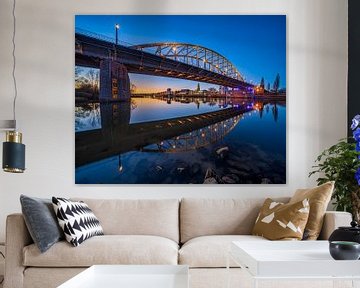 Avondfoto bij de Arnhemse Rijnbrug van Dave Zuuring