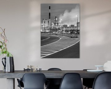 Petrochemical production plant with graphic road marks, Antwerp by Tony Vingerhoets